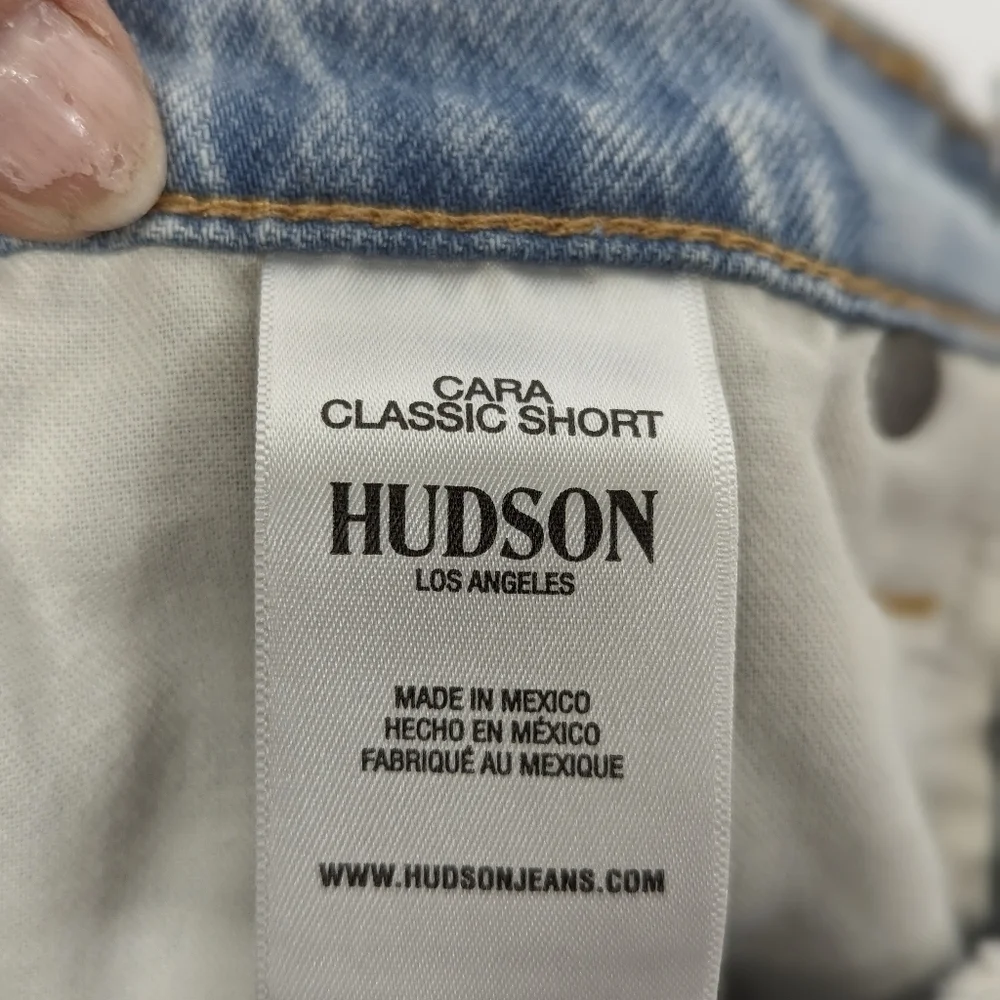 Hudson Cara Denim High Rise Short with Button Fly Cut Offs Raw Hem 26